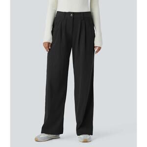 NWT Halara Mid Rise Pocket Straight Leg Corduroy Casual Pants Black Size - Large